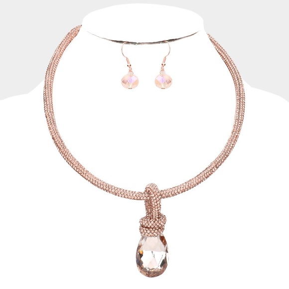 Teardrop Pendant Necklace Set - Picture 1 of 4